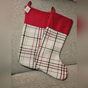 Set of 2 Kirkland’s Plaid Christmas Stockings Holiday Décor NWT